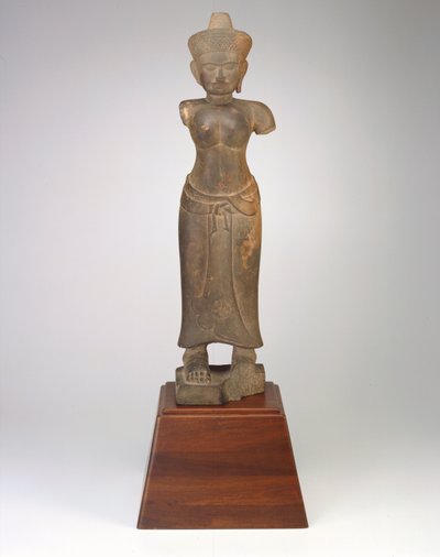 Standing Figure of a Female Deity, Angkorian Period, 9th-10th Century by Cambodian School